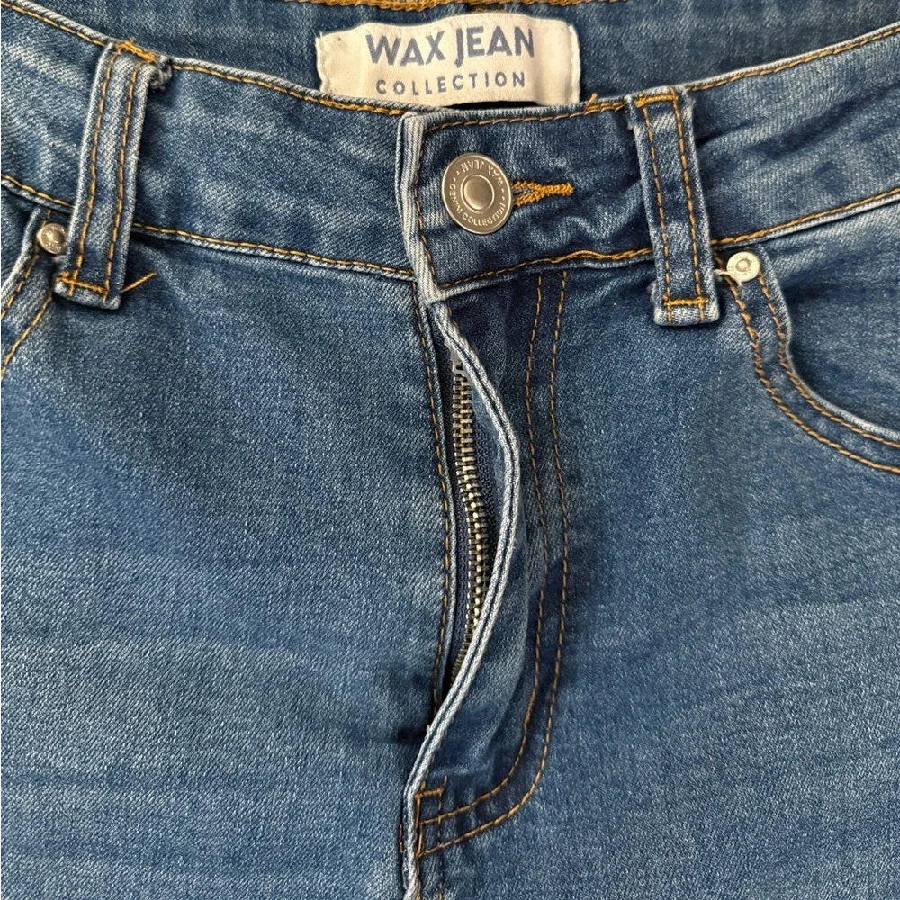 Wax Jean Wide Leg Cargo Jeans High Rise 5 27 Y2K Dark Blue Fade Streetwear